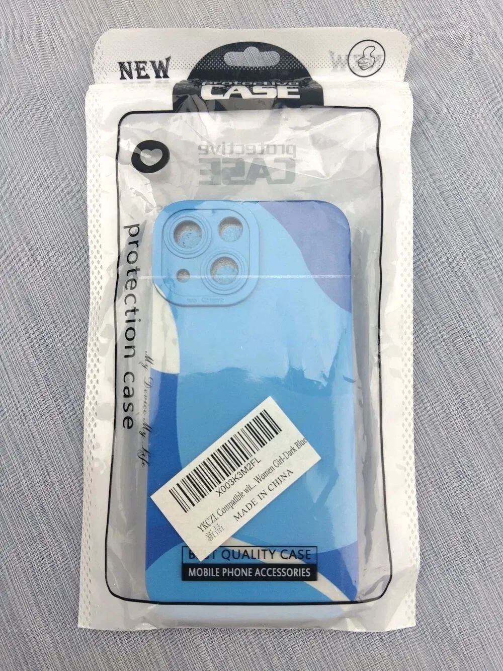 YKCZL Compatible with iPhone 13 Mini Case 5.4 Inch, Cute Painted Art Blue